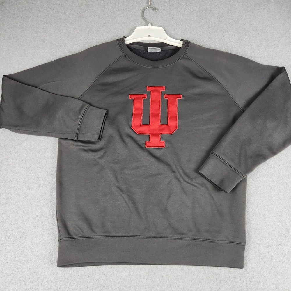 Indiana Hoosiers Sweatshirt Mens M Gray Stadium Athletics NCAA Football Pullover